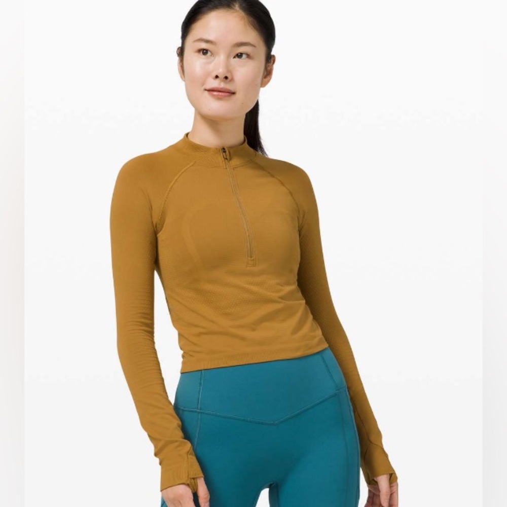 Lululemon Swiftly Tech Half 1/2 Zip 2.0 *Cool Spiced Bronze/Tuscan Gold Size 12